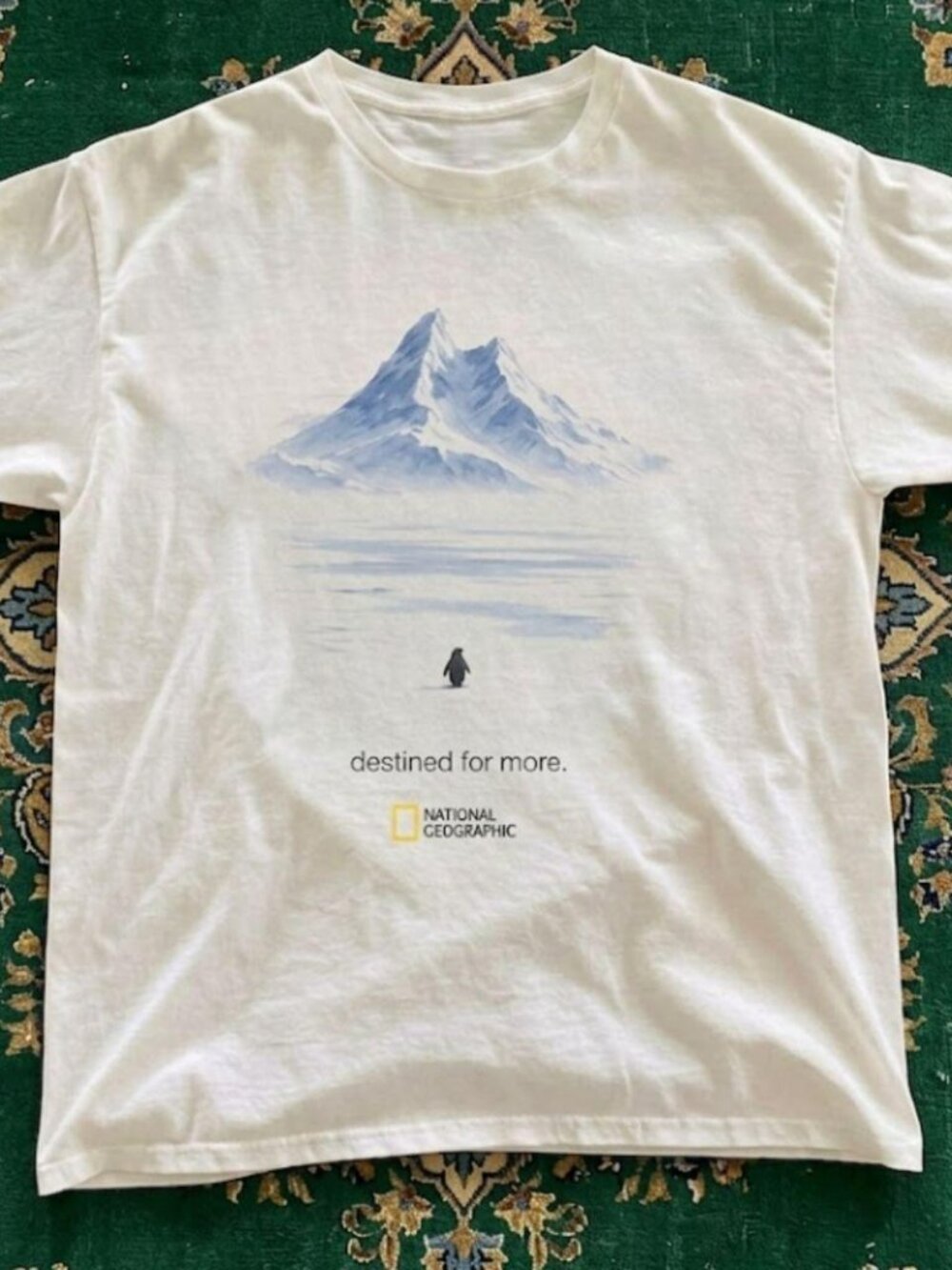 National Geographic Mountain Penguin White T-Shirt Unisex